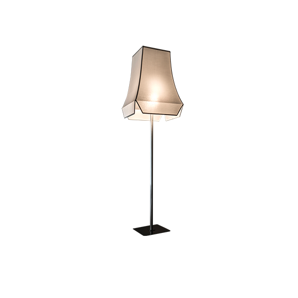 Lampada da terra Cloche FL New bronzo cotone, Contardi