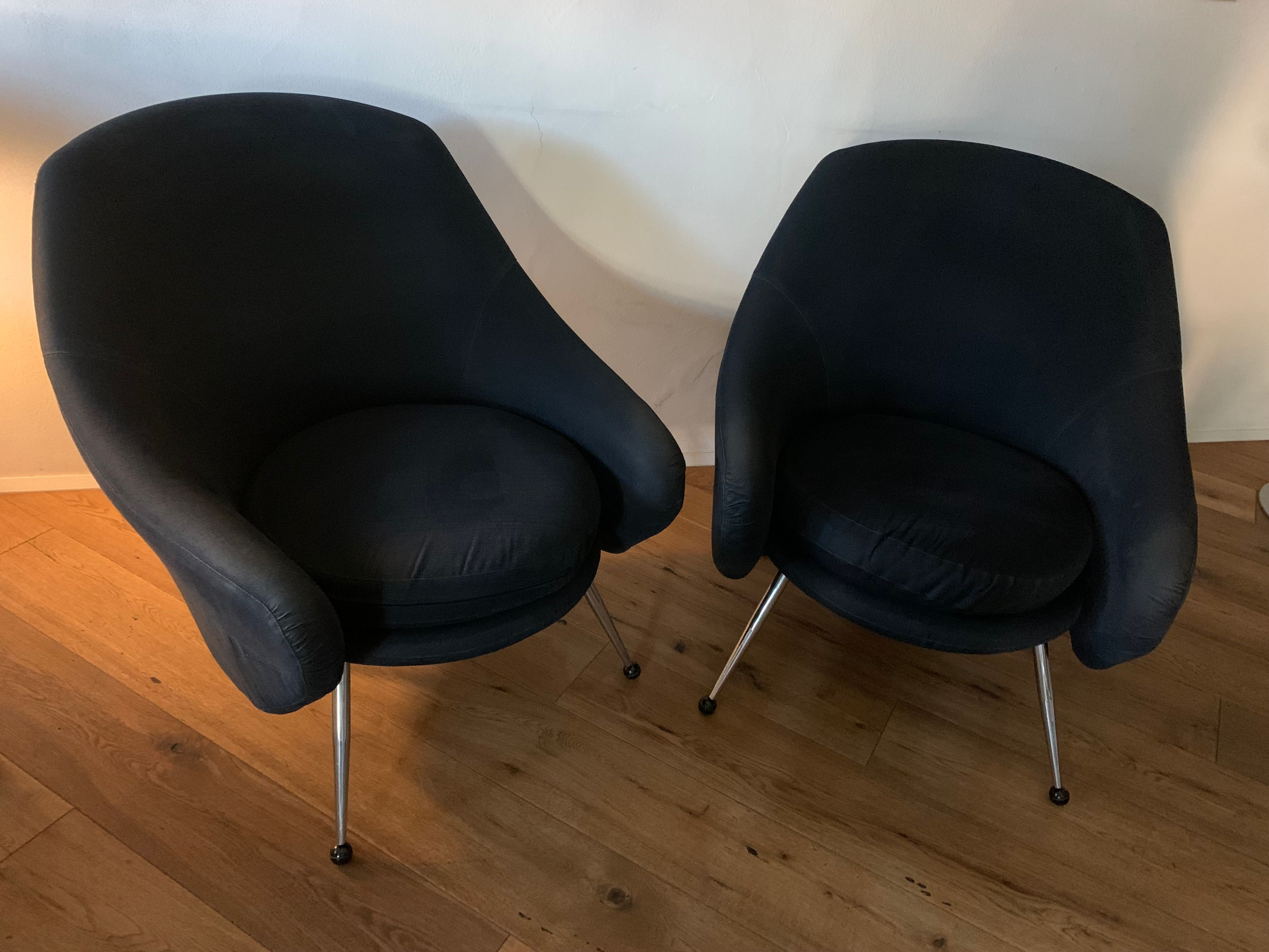 Poltrona Martingala in tessuto nero di Marco Zanuso Front