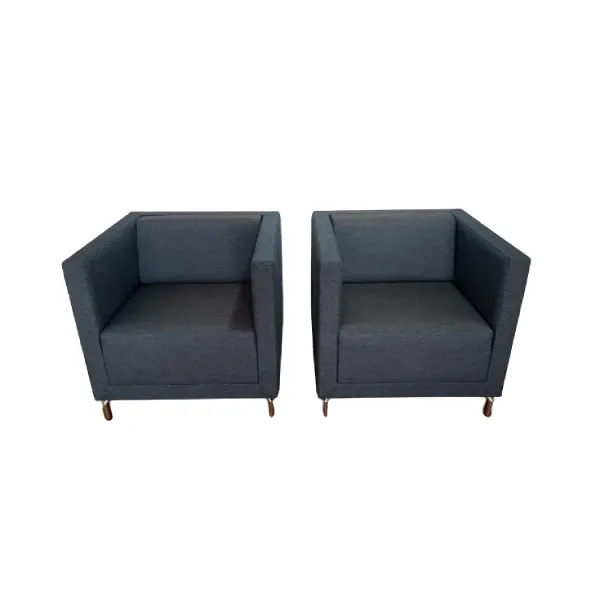 Set of 2 cobalt blue Low armchairs, Markant image