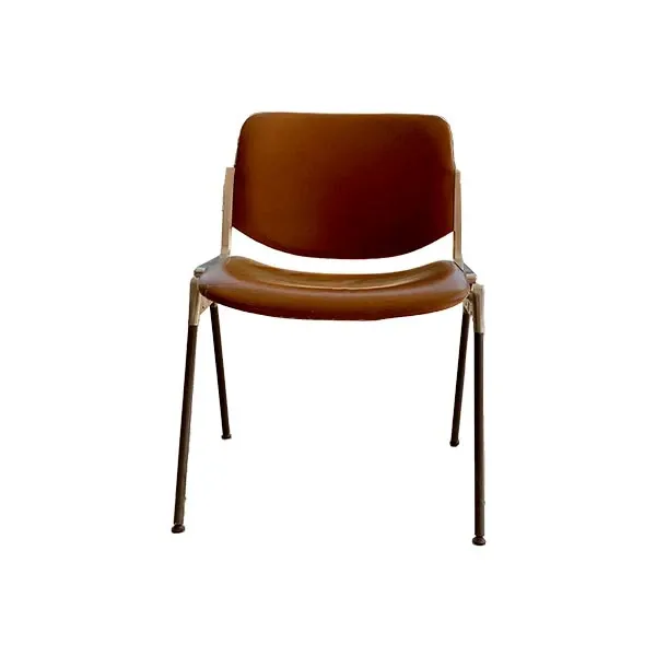 DSC 106 chair by Giancarlo Piretti in leather, Anonima Castelli 