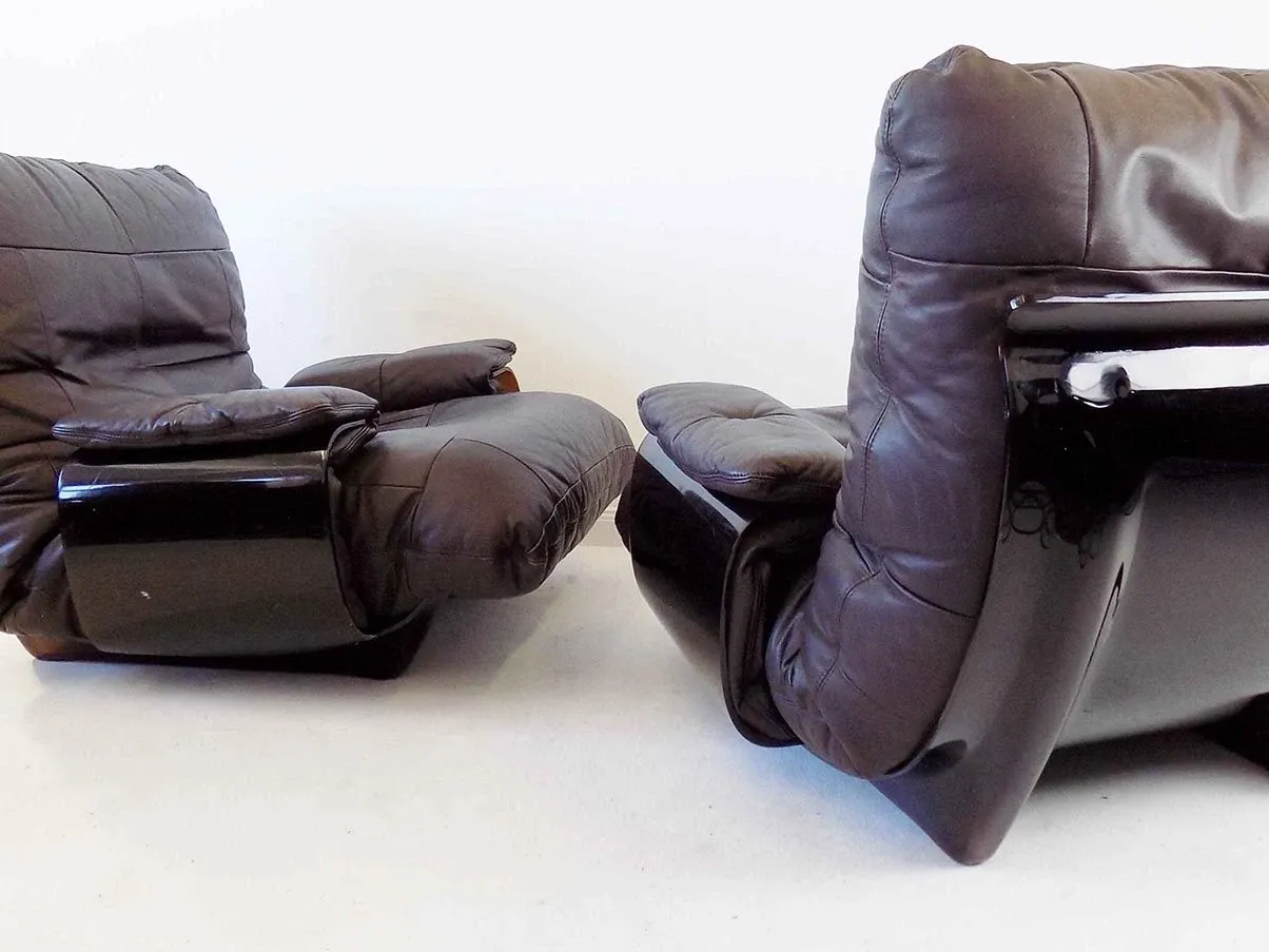 2er Set Sessel Marsala aus Leder (Braun) 3