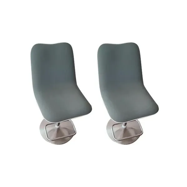 Set of 2 Boum stools in gray fabric, Kristalia image