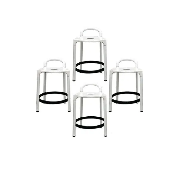 Set 4 sgabelli Kartell Polo anni '70 in metallo (bianco), Kartell image