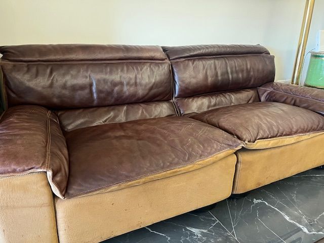 Set di 4 divani 4 posti vintage Linea Safari 2 Redwall di Carlo Bartoli 8
