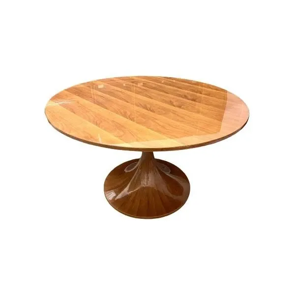 Vintage round table in walnut by A. Massoni, Mobilia 