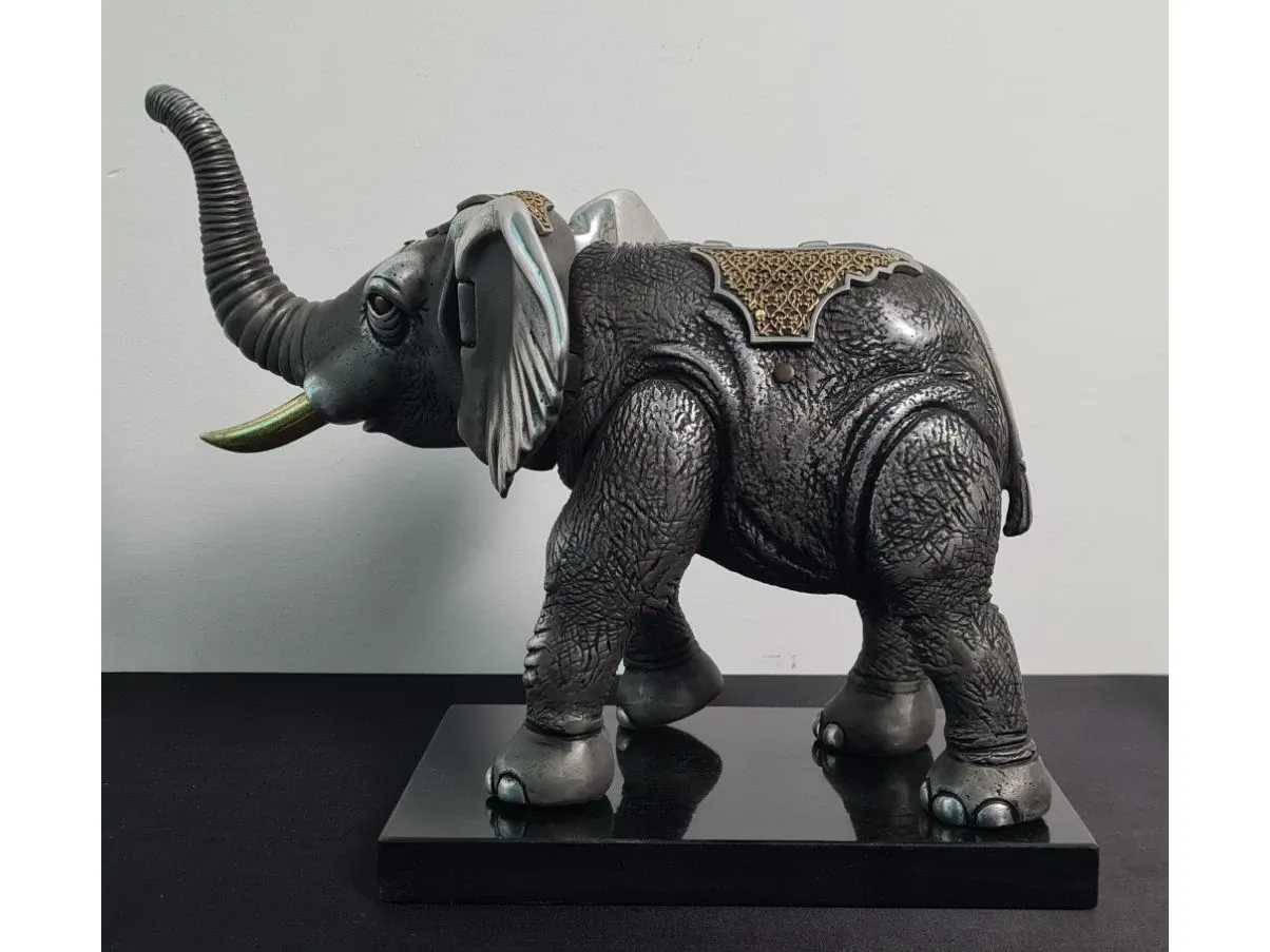 Scultura Elefante placcata oro e argento, Frank Meisler 4