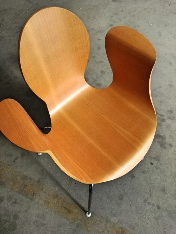 Crop chair by Ross Lovegrove in wood and metal 2