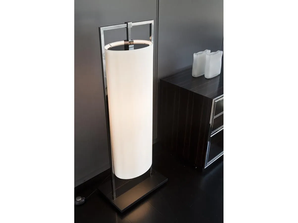 Lampada da terra Athena XL in nickel e legno, Contardi 2