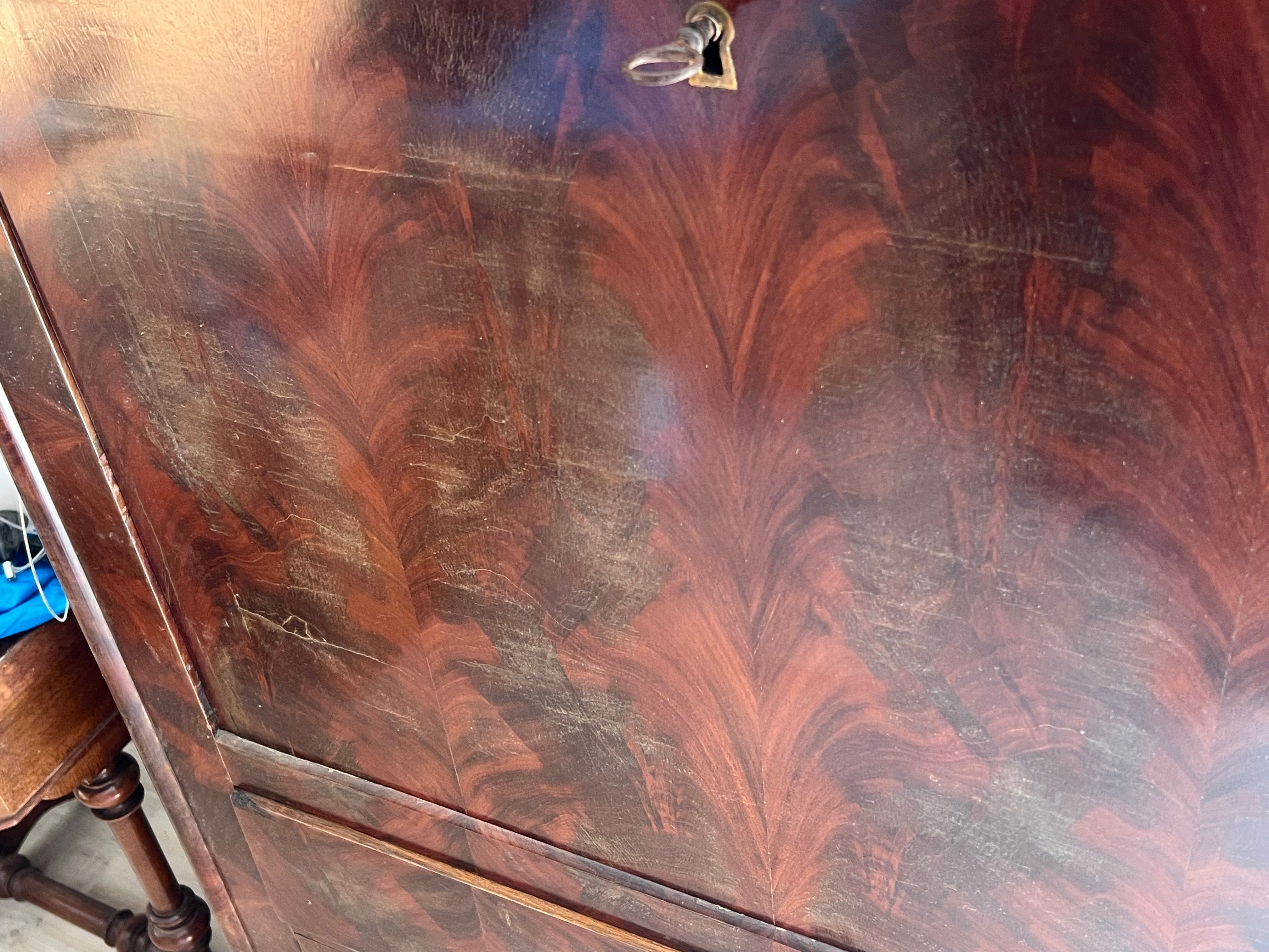 Antiker Sekretär aus Holz und Marmor aus dem 19. Jahrhundert Optional7