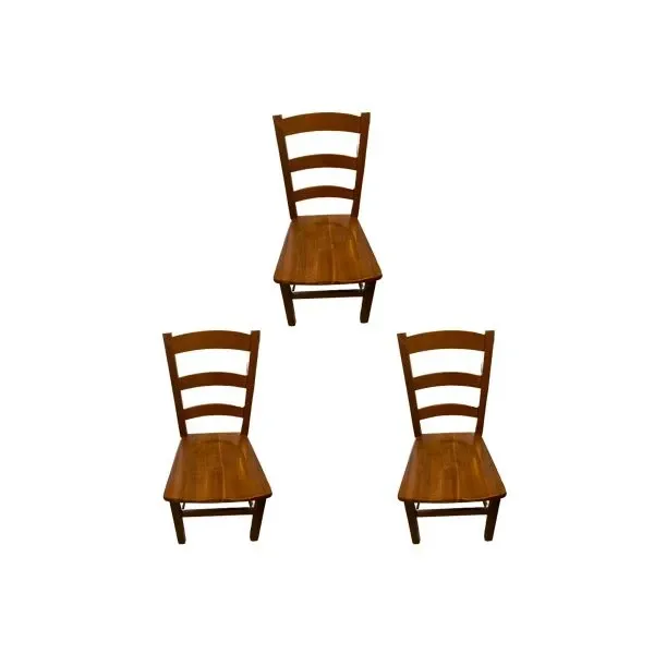 Set of 3 vintage wooden chairs (1990s), image