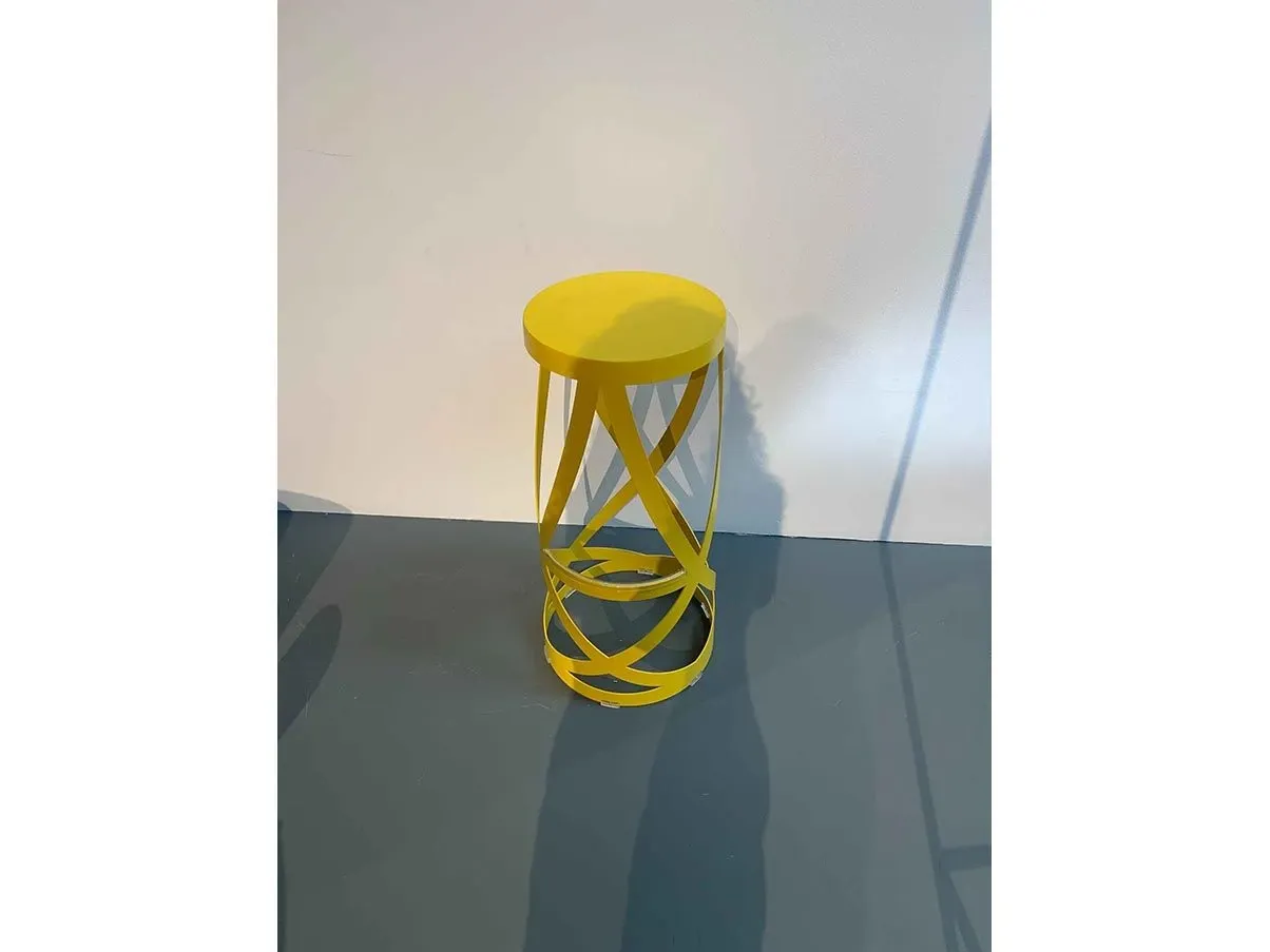 Ribbon stool by Nendo in metal (yellow) 1