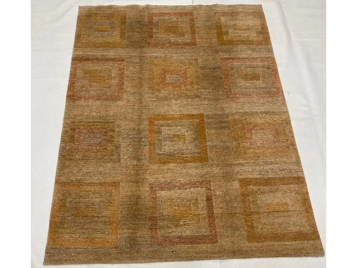 Rechteckiger Nepal-Teppich 43710 aus Wolle und Hanf 1