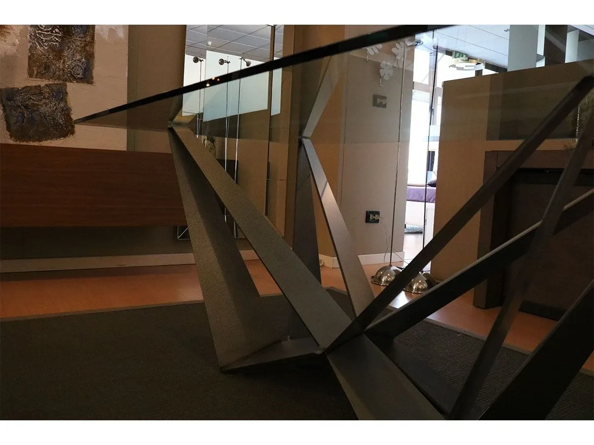 Tavolo rettangolare Skorpio in cristallo, Cattelan Italia 3