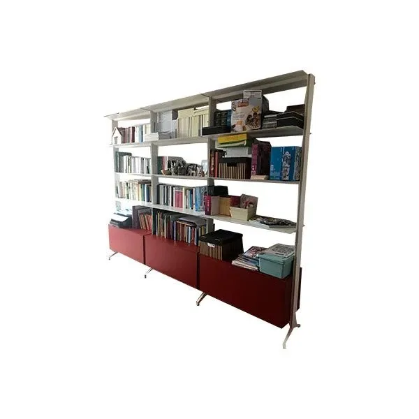 Aline bookcase with 3 modules in metal (white), Alias image