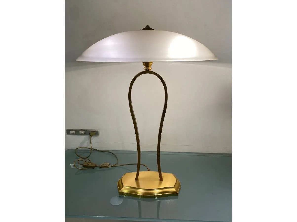 Lampada da tavolo in ottone placcato oro, Lumi Milano 