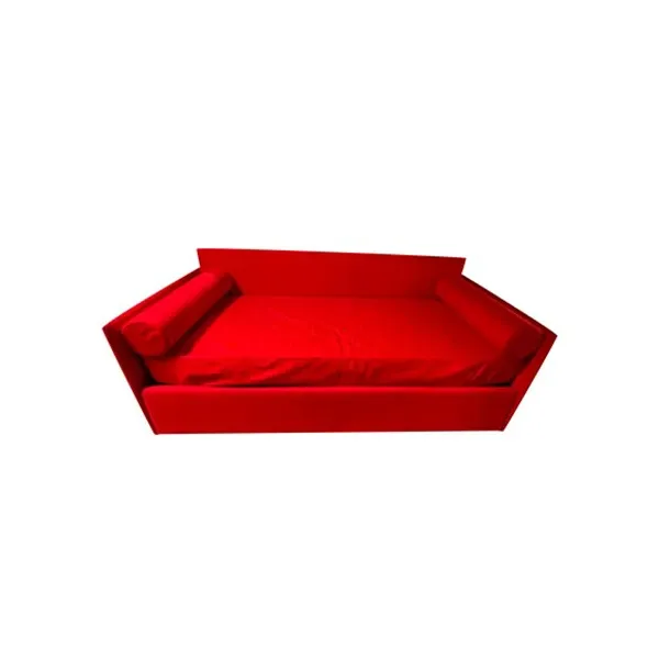 Image of Divano letto con materasso Joy in tessuto (rosso), Twils