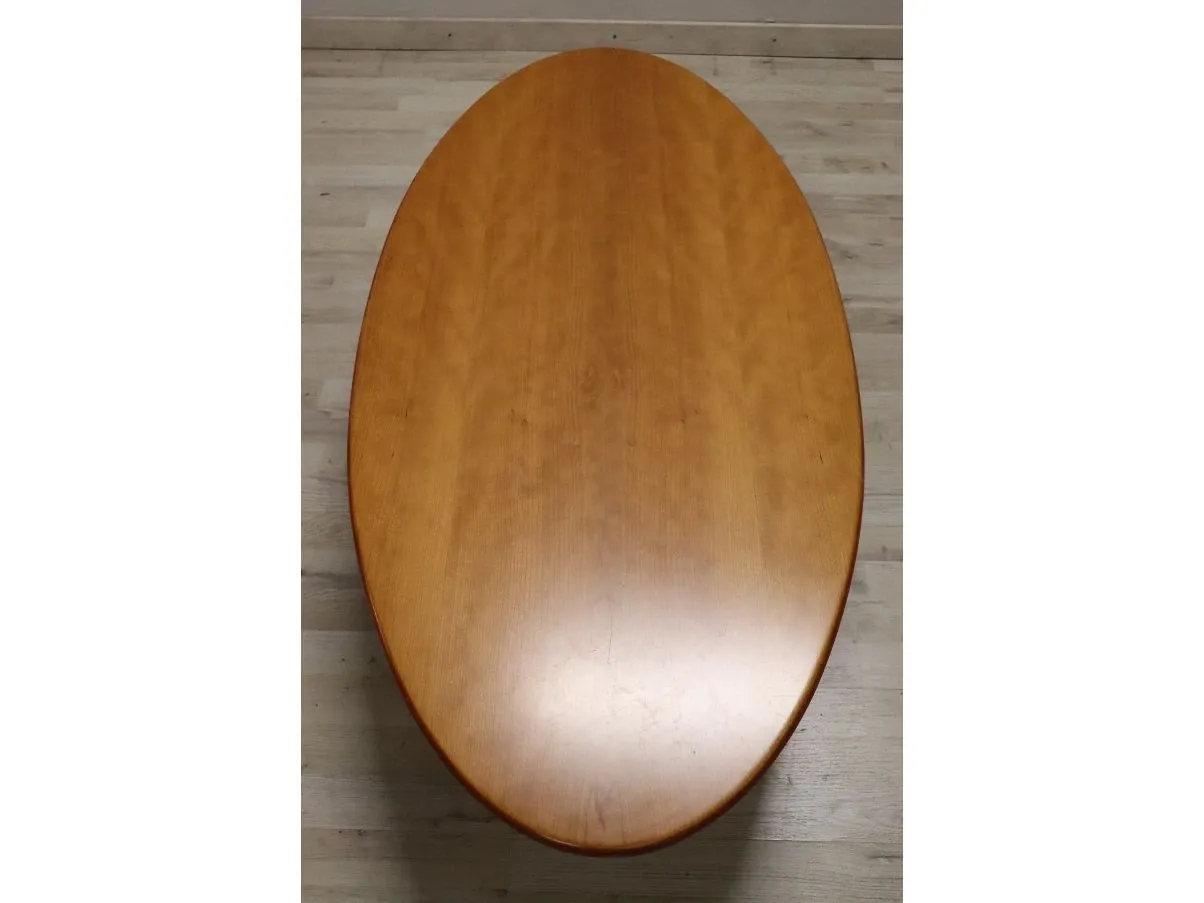 Tavolino ovale vintage in legno di frassino (anni '80), Cassina 3