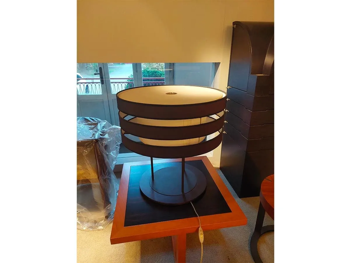 Lampada rotonda da tavolo Solaris in acero, Giorgetti 2