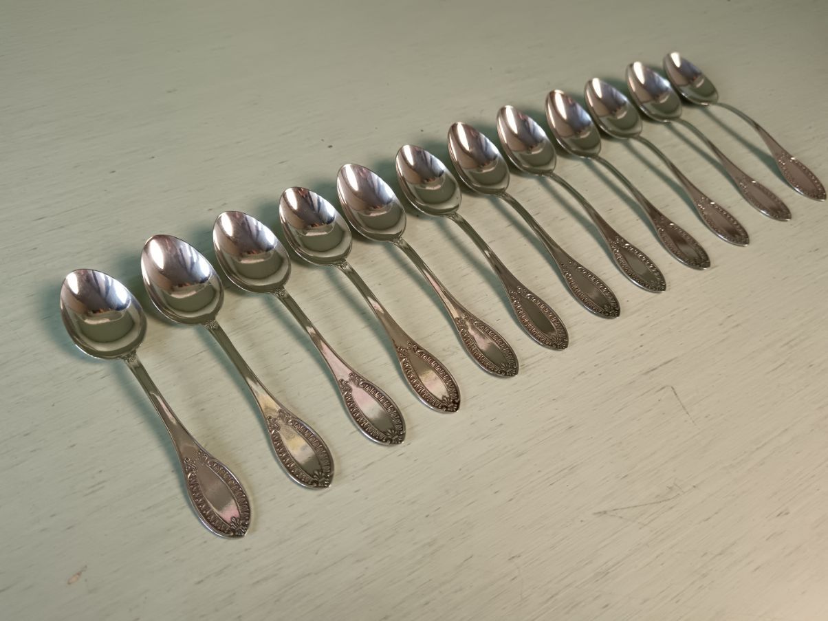 Set of 12 Silver Teaspoons by F.lli Calegaro (1960s) Side