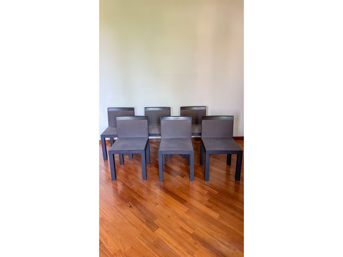Set of 6 Teatro chairs in wenge wood and fabric, Molteni&C  Brand