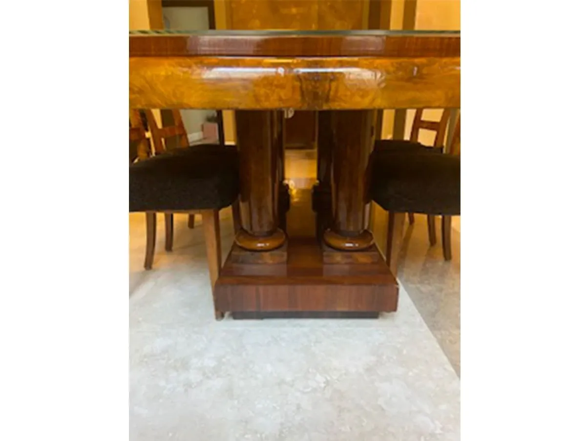 Tavolo rettangolare in stile Art Déco in legno (anni '30) 1