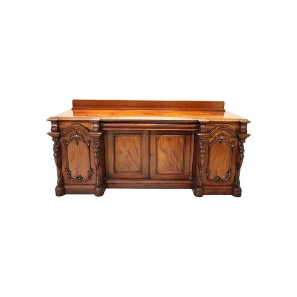 Credenza vintage in legno di mogano intagliato ('900),  