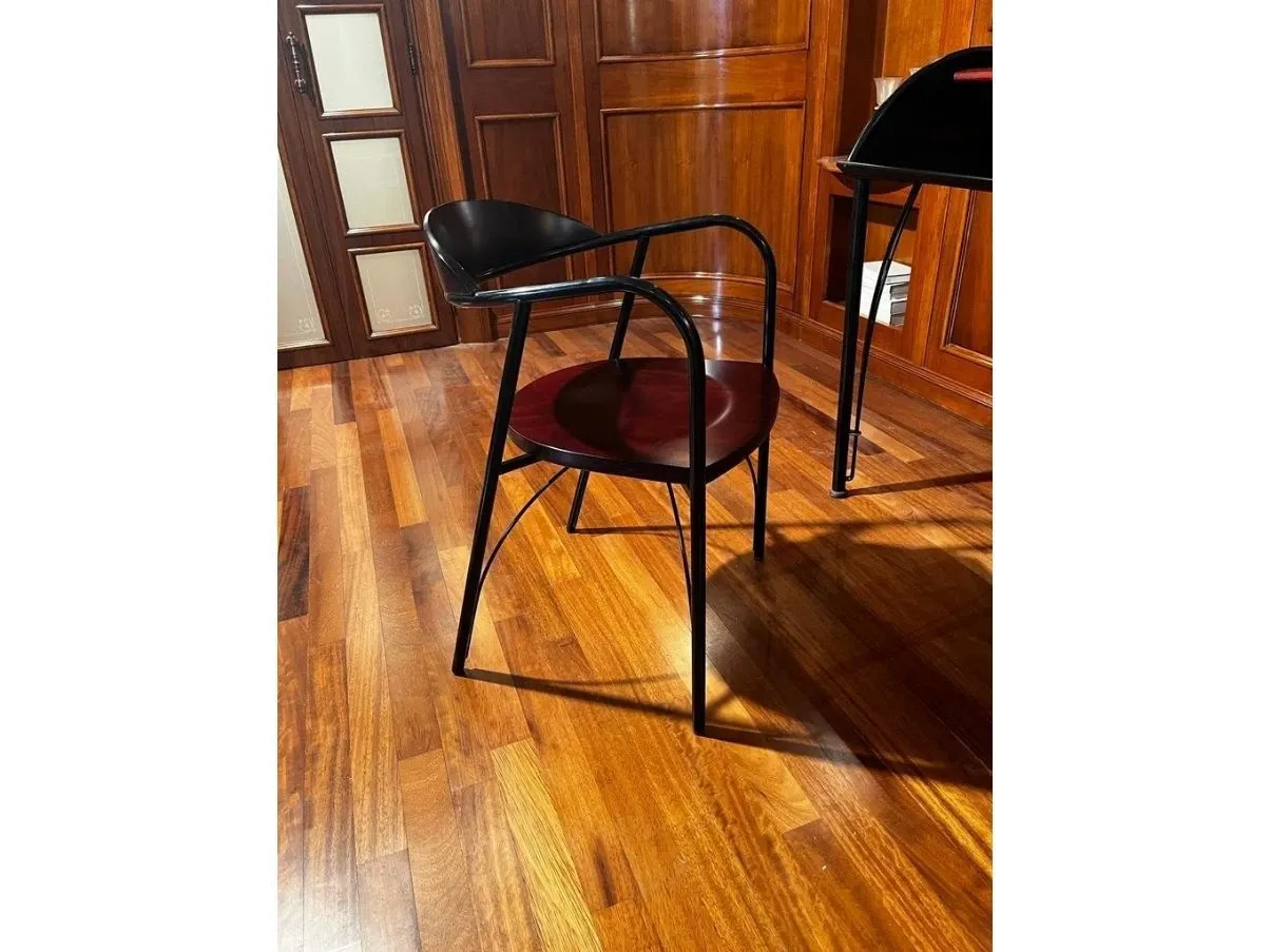Set aus Stuhl und Konsole aus lackiertem Mahagoniholz 7