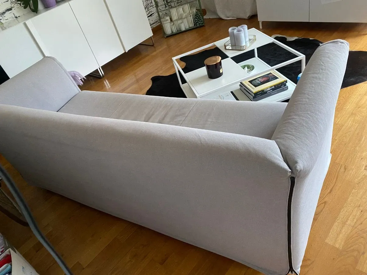 Divano Zip 3 posti in tessuto grigio 4