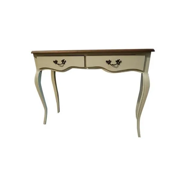 Consolle 2 cassetti in legno di quercia laccato (verde), Design By Us 
