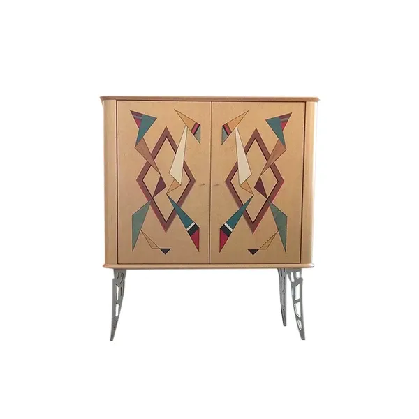 Ghisolfa wood cabinet sideboard with inlaid doors, Teknodesign image