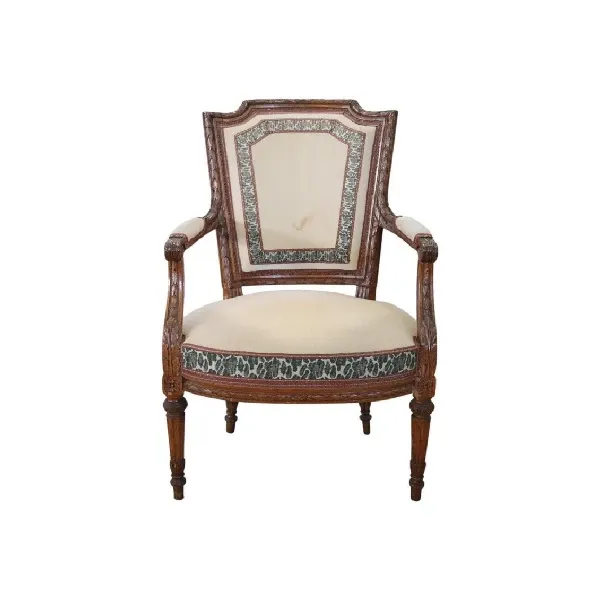 Antique 18th century carved walnut armchair, image