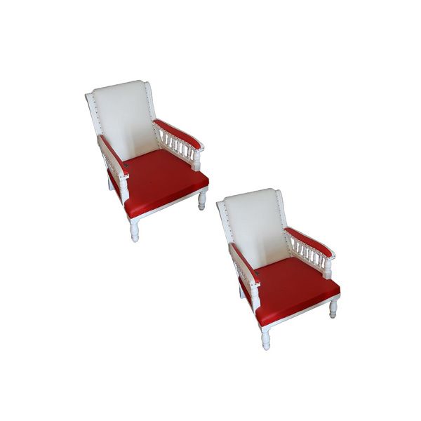 Set of 2 armchairs in red and white eco-leather, Merlin image