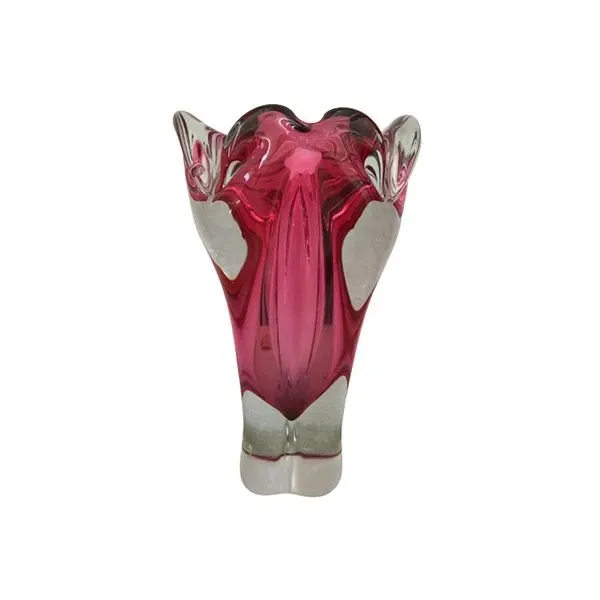 Vintage bordeaux Murano glass vase (1950s), image