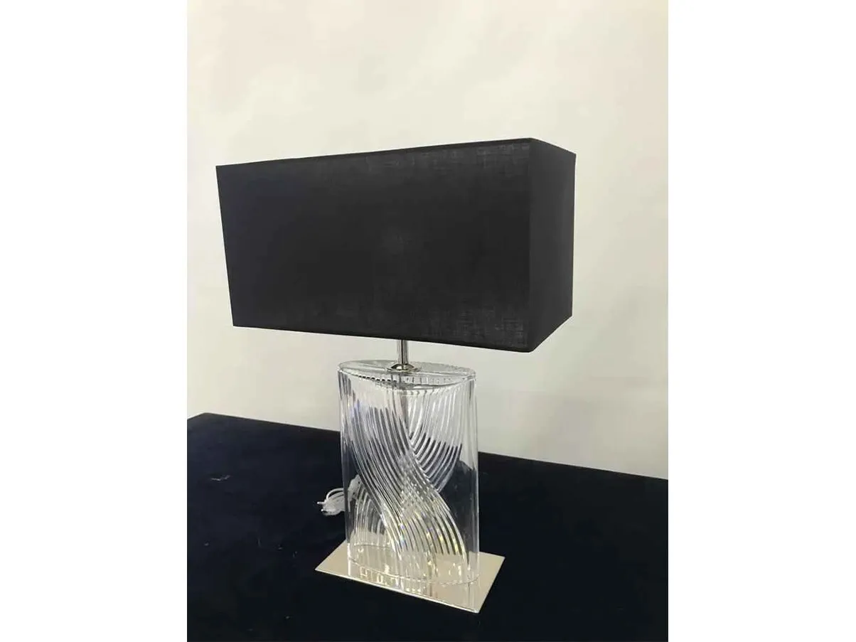 Lampada da tavolo con base in acciaio e cristallo, IPM light 3