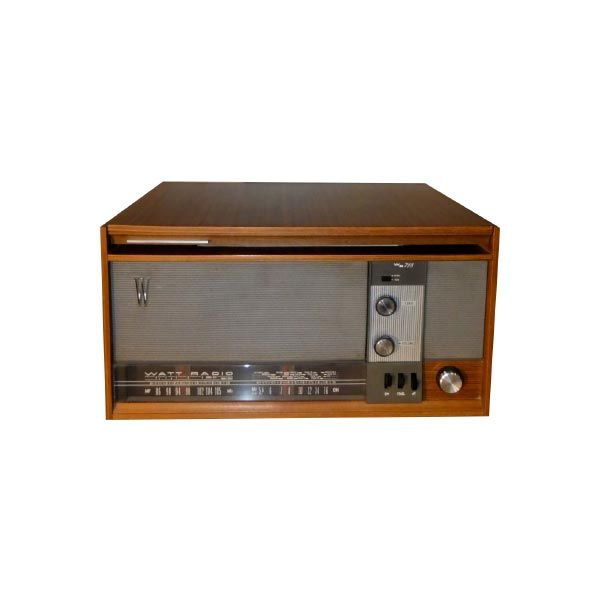 1960s Philips Reverbeo radio in polished wooden cabinet with large tuning  scale