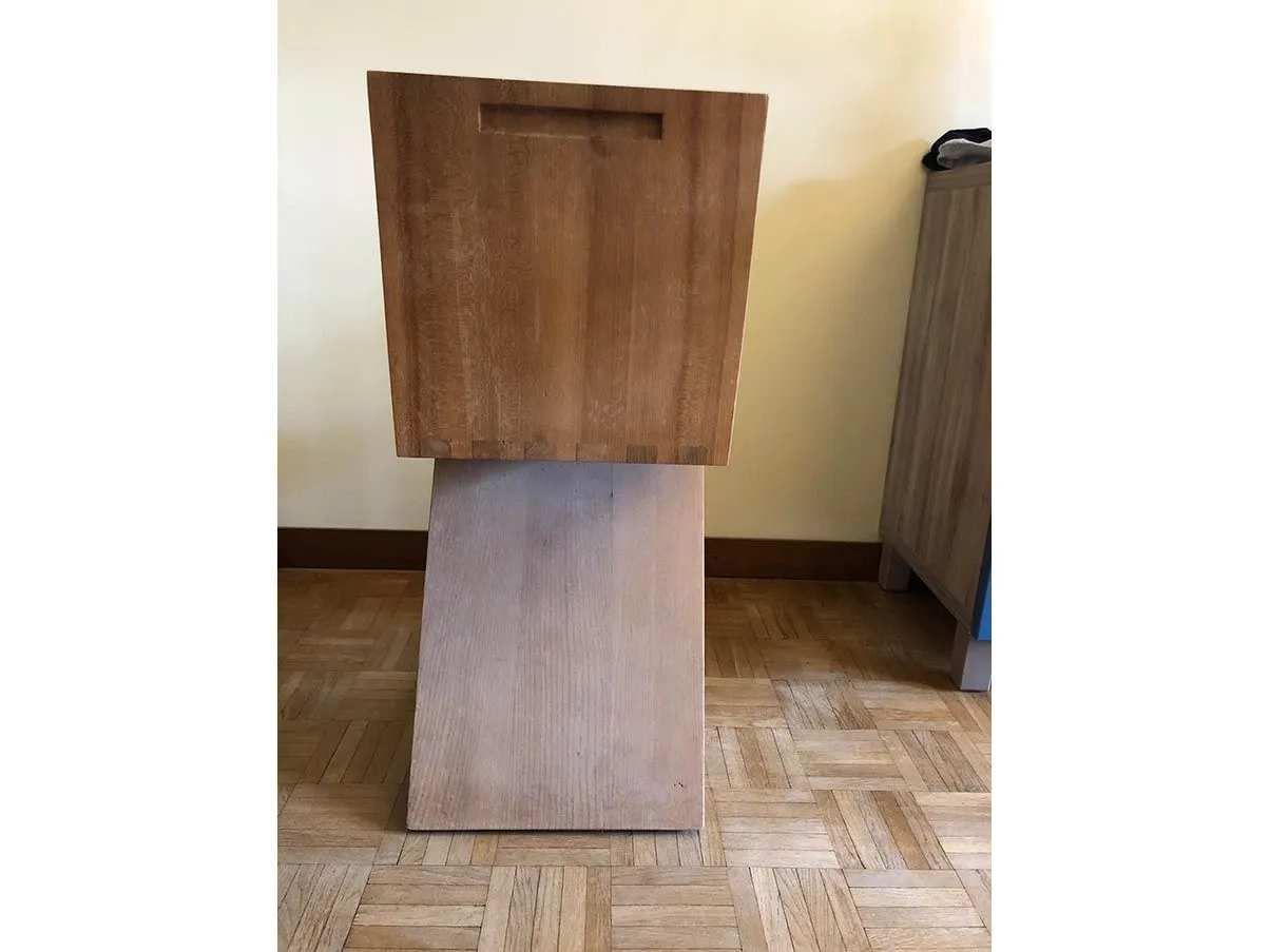Sedia iconica Zig Zag di Gerrit Rietveld in legno, Cassina 