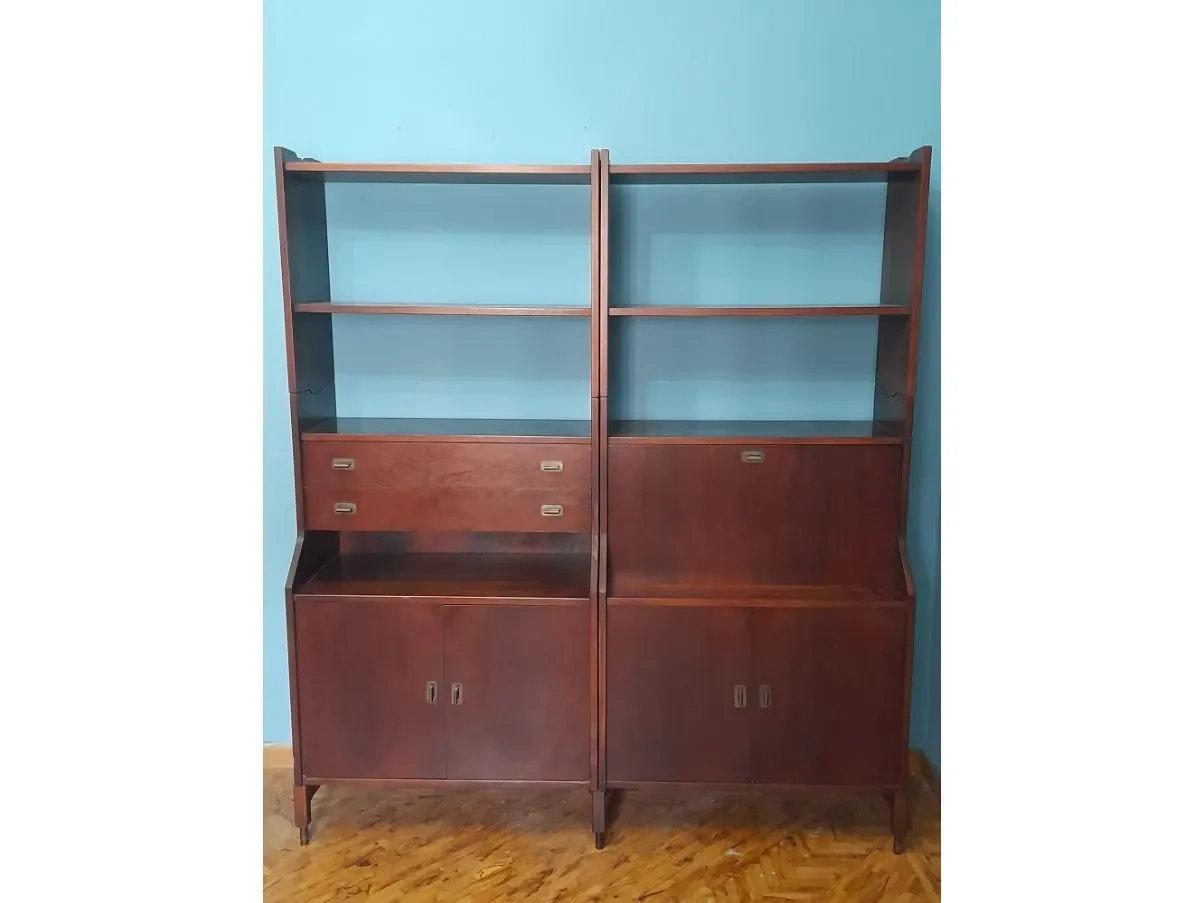 Vintage modular bookcase in rosewood (1950s), Sormani 6