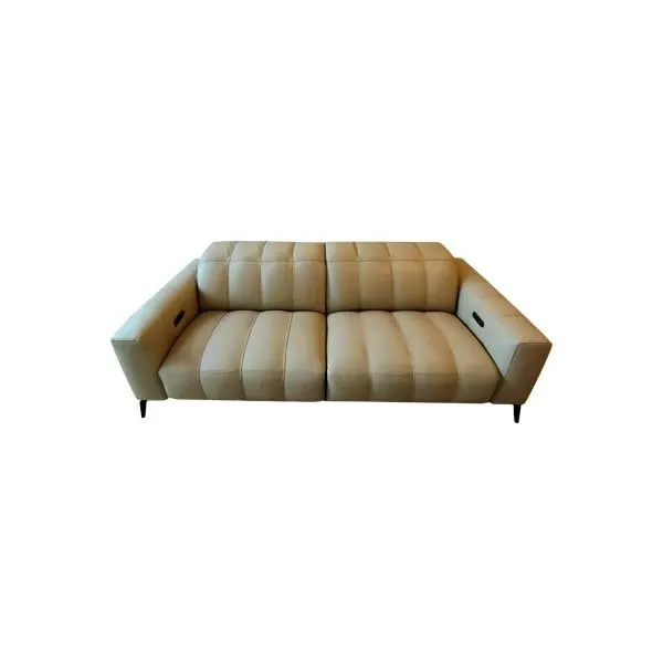 Divano Portento 3 posti in pelle beige, Divani&Divani by Natuzzi image