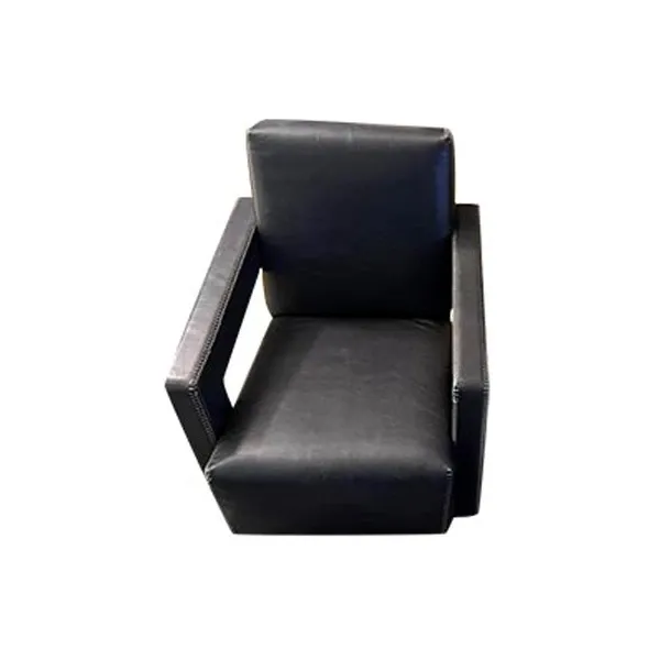 Utrecht iconic armchair by Gerrit Rietveld in leather, Cassina image