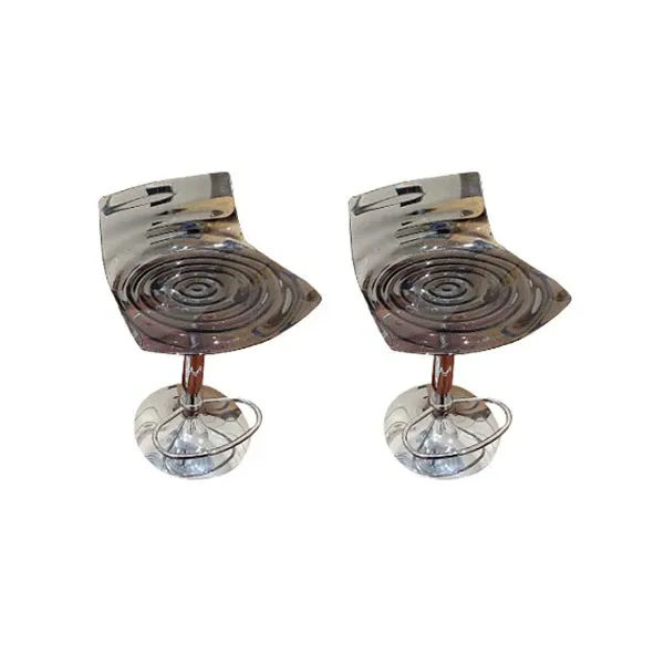 Set of 2 L  &#39;Eau swivel stools in chromed steel, Calligaris image