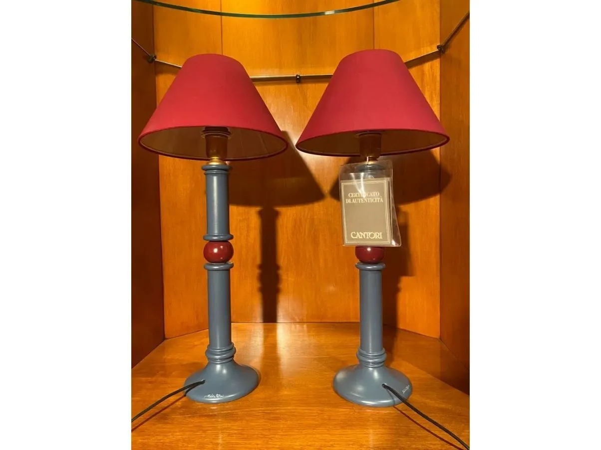Set 2 lampade da tavolo in maiolica, Cantori 1