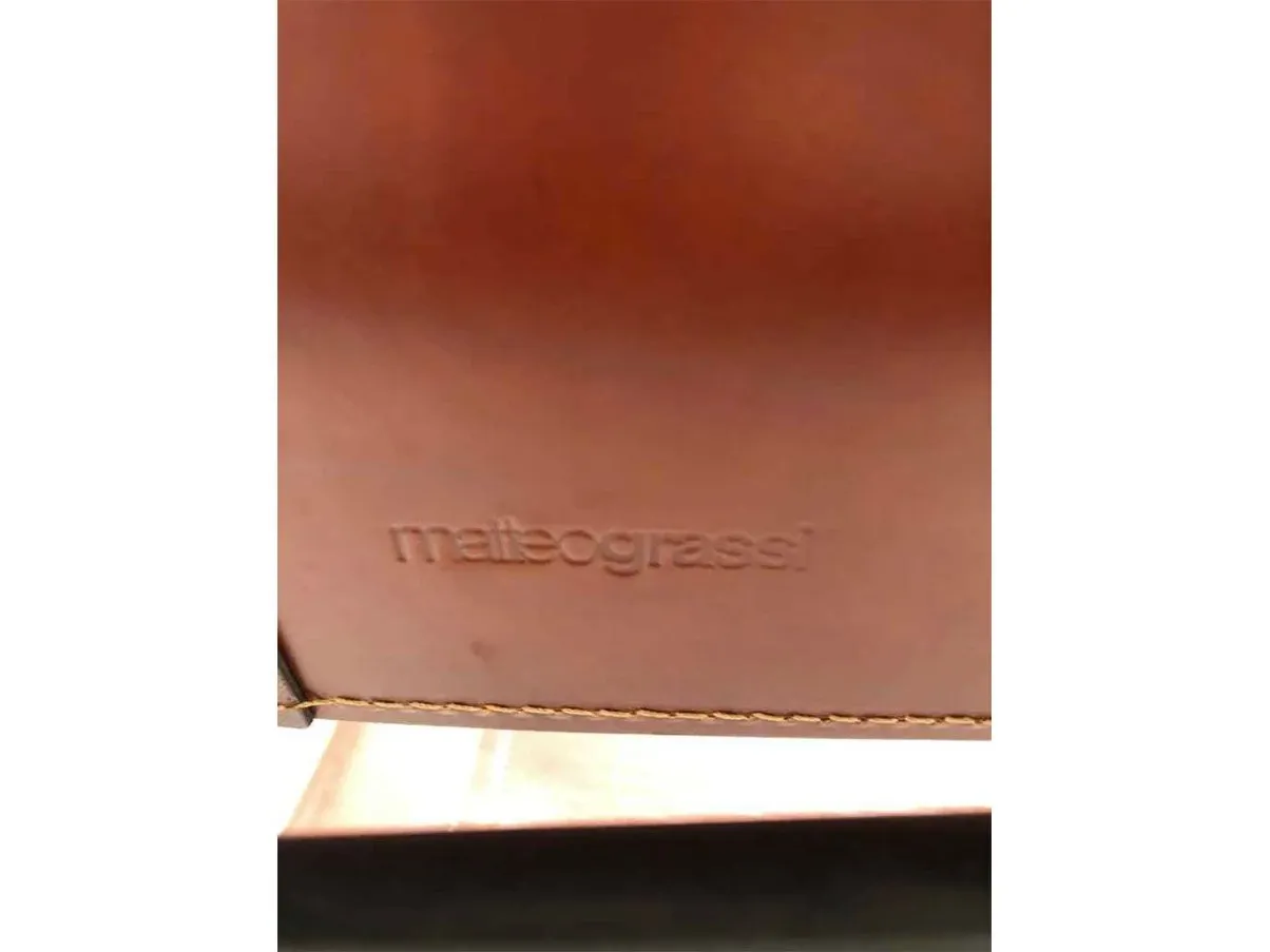 Sedia con braccioli MG5 acciaio cuoio (marrone), Matteograssi 1