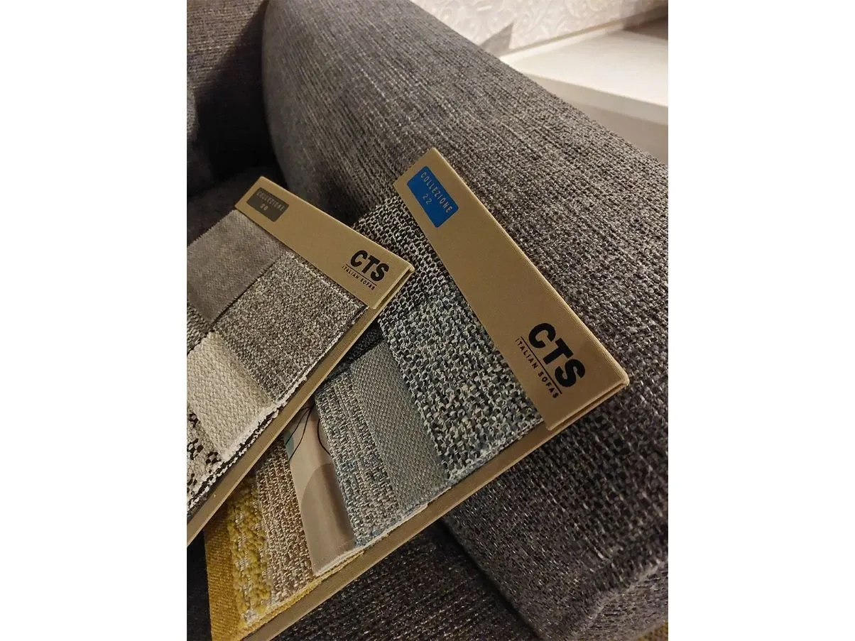 Capetown sofa with peninsula in gray fabric, CTS Salotti 4