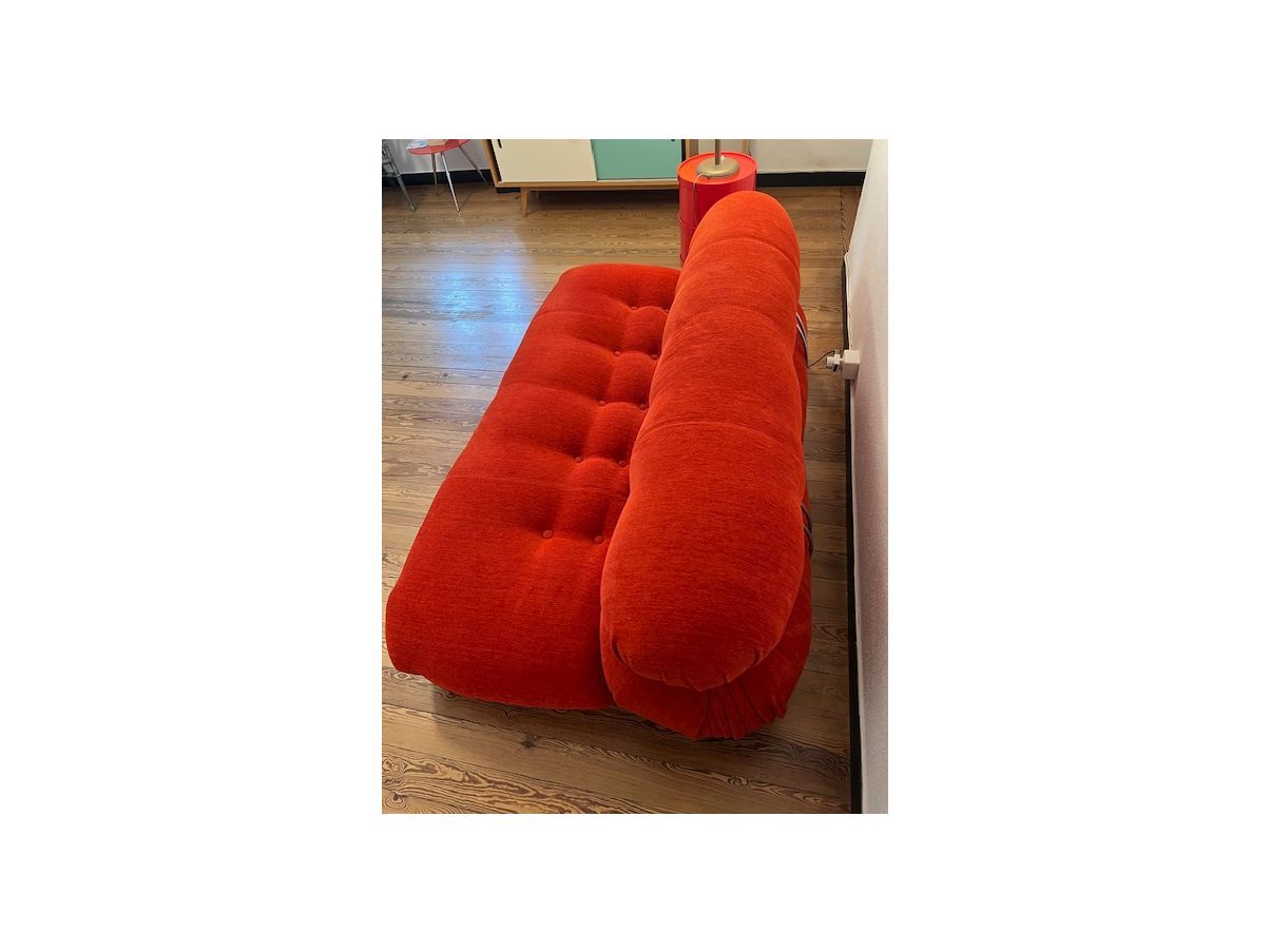 Soriana Red 2-Seater Sofa by Afra and Tobia Scarpa Side