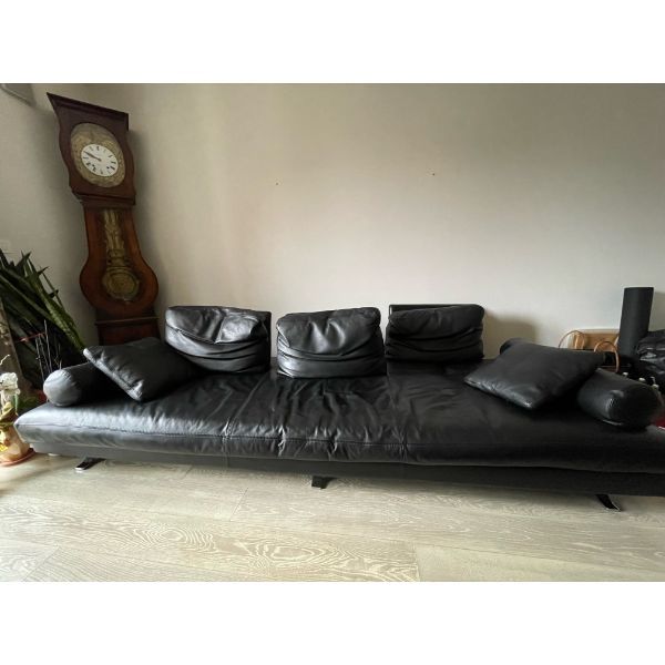 Veliero 3 seater sofa in real leather (black), Bosal image