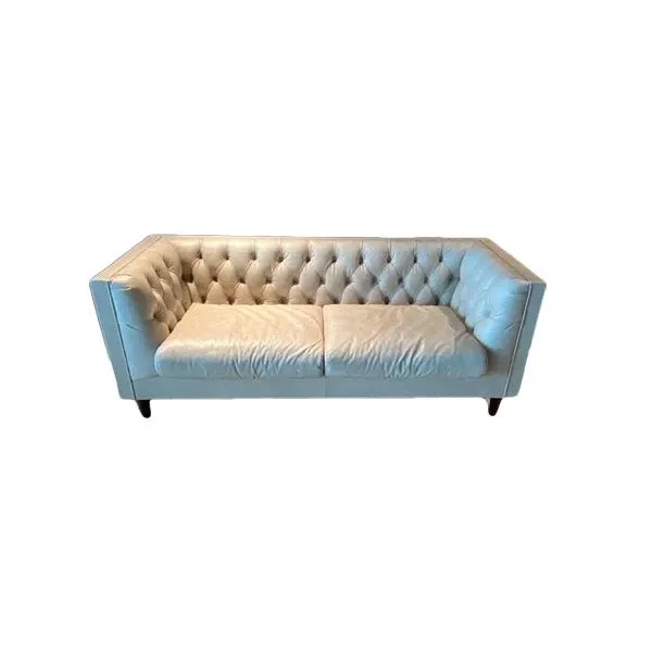 Conte 2 seater sofa in tufted leather (beige), MD Work image