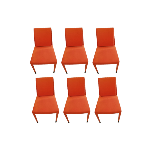 Set of 6 orange Marì chairs, Baleri Italia image