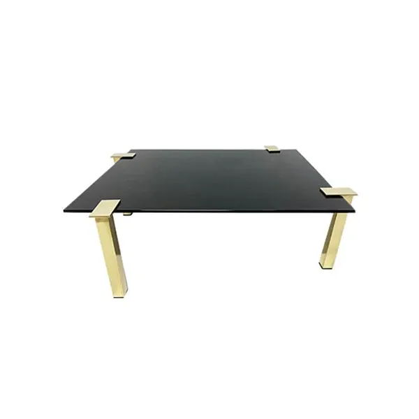 Vintage brass and real glass coffee table (1970s) image