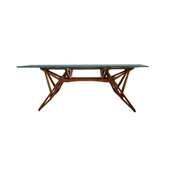 Tavolo rettangolare Reale in legno rovere e cristallo, Zanotta image