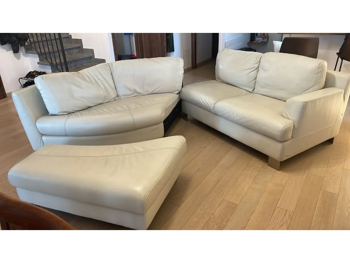 Beiges Ledersofa modular 2